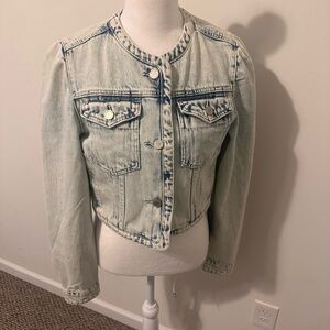 Blank NYC Faded Blue Denim Jacket Size Small